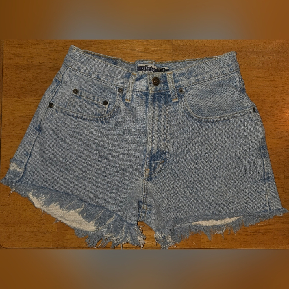 Vintage Gap Mens Denim Cut Off Shorts Easy Fit Light Wash 29 USA